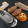 Nordic Style Gold Silver Stainless Steel Dessert Dining Plate Nut Cake Fruit Plate Towel Tray Snack Western Steak Kitchen Plate 2