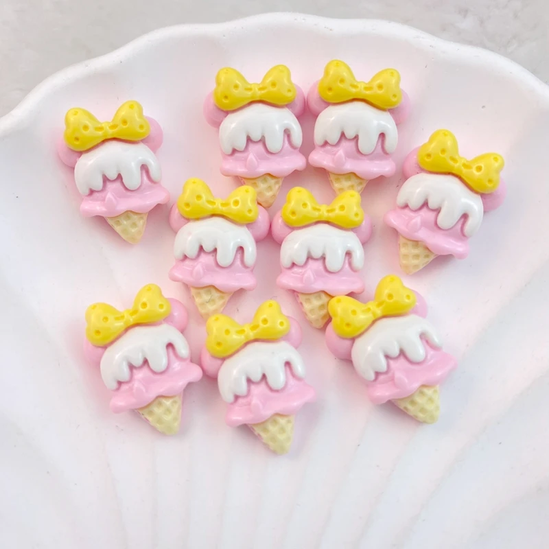 20 Stücke Neue Nette Cartoon Eis Serie Flache Rückseite Ornament Schmuck Bögen Zubehör Kostenloser Versand – Detail 7