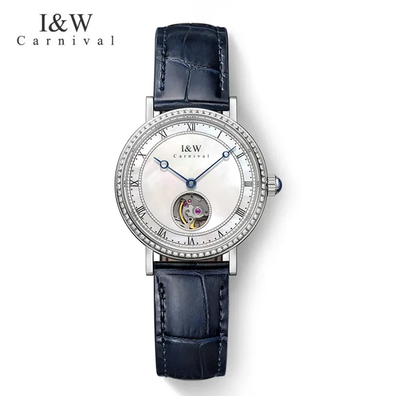

CARNIVAL Brand Luxury Business Mechanical Watches Fashion Automatic Tourbillon Watch Waterproof Ultrathin for Women 2023 Reloj