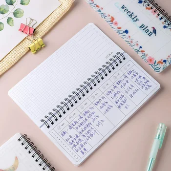 Agenda settimanale portatile da 50 fogli, blocco note a spirale, con elenco delle cose da fare, note a griglia, mini organizer da scrivania per l'ufficio scolastico