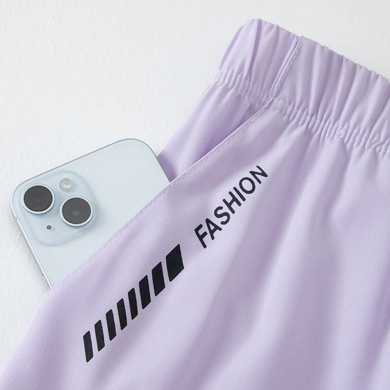Ensemble 1/3 pièces pour femmes, pantalon décontracté d'été à imprimé lettres avec poches, confortable, grande taille, pour jeunes étudiantes, sport et course à pied, pantalon sarouel.