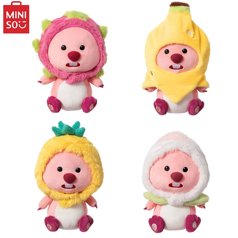 

Оригинальная плюшевая кукла Miniso 21 см с изображением бобра, фруктов, платья, гилоцереус, конфетного цвета, персиковая модель, игрушки с орнаментом
