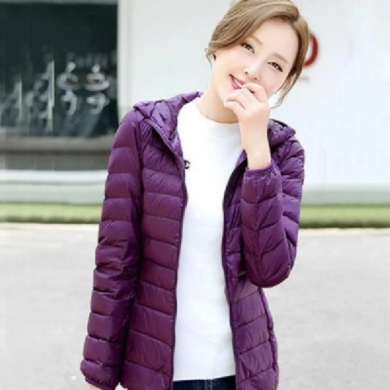 Women's Hooded Down Jacket 2022 Autumn Winter Insulation Long Sleeved Top Short Sleeved Ultra-thin Duck Down Jacket Parka