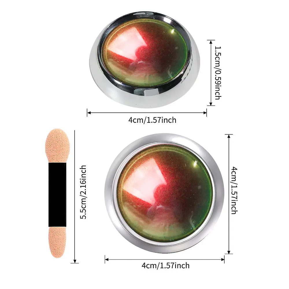 12Colors Chameleon Chrome Nail Powder Laser Magic Mirror Nail Glitter Dust Holographic Metallic Rubbing Dust Decoration R6B