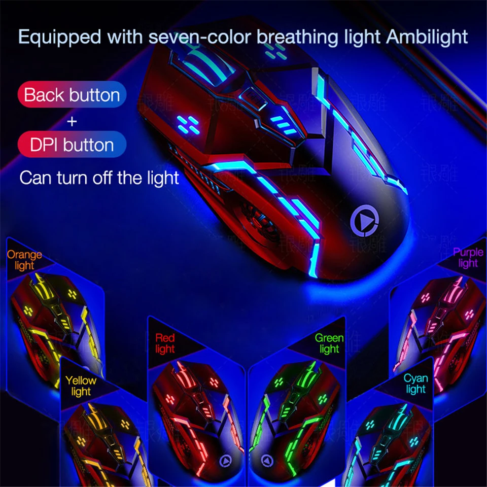 2022 Smart G5 Mute Wired Mouse Gamer Six Button Luminous Mechanical Gaming Mouse for Computer Laptop Accessories mause gamer fashionable laptop bags