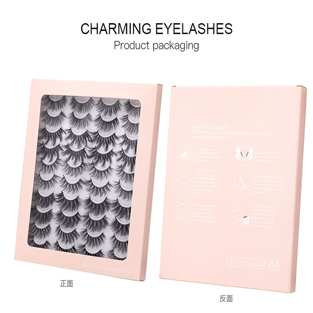 

3D faux mink Fluffy bushy lashes extentions material 10 models 20 pairs mix JM01-JM10 eyelashes 20 pairs box with pink Gift box