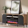 68" Fluted TV Stands with 36" Electric Fireplace, Modern Entertainment Center with Storage for TVs Up to 75", Media Cons 1