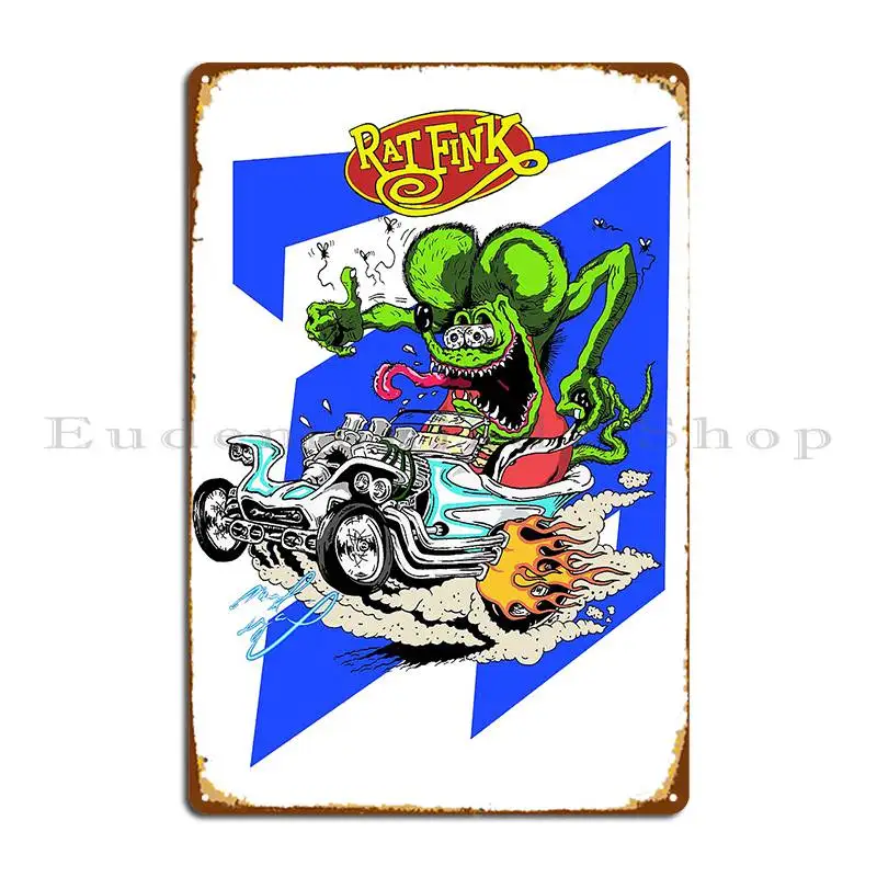 Rat Fink Hot Rod 1 Metal Sign Home Bar Stampato Garage Tin Sign Poster