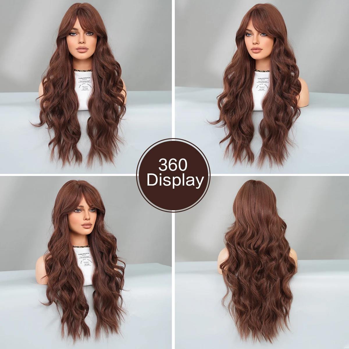 7JHH WIGS Loose Body Wave Brown Wig for Women Daily Use