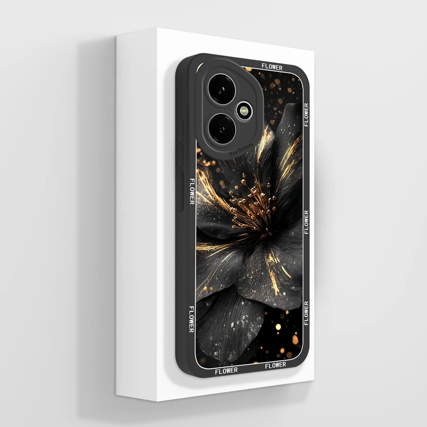 Cute Cat Pattern Soft Silicone Phone Case with Screen Protector - Anti-Slip Shell