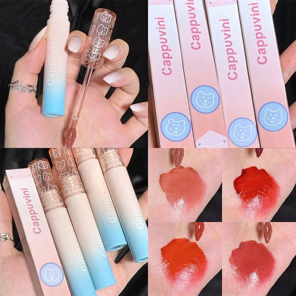 Lip Makeup Water Mirror Lip Glaze Lipstick Non-stick Cup Lasting Moisturizing Lipgloss Colorful Women Lip Oil Silky Tint