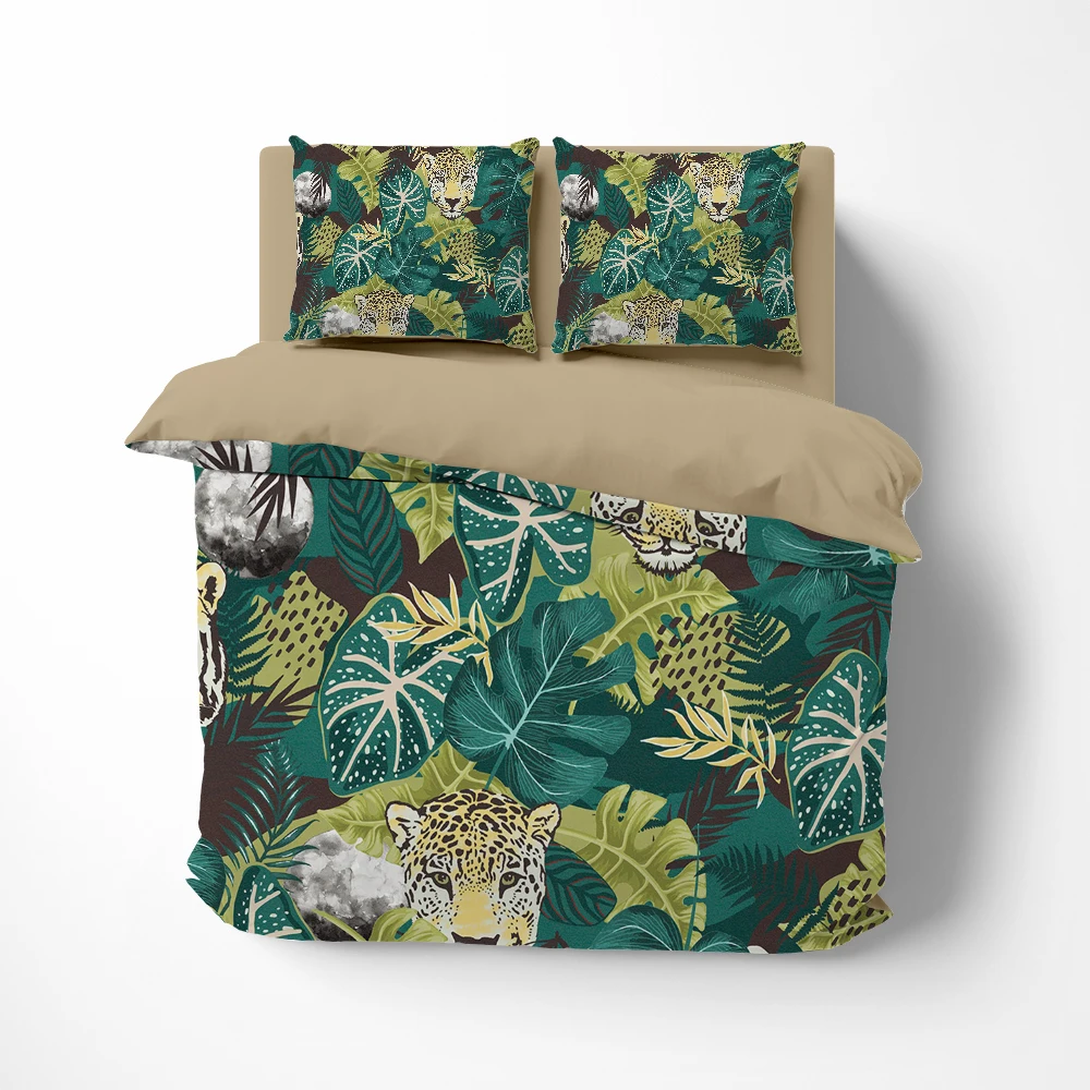 

luxury Bedding set euro twin queen king single bed linen Quilt/Duvet cover set Linens 2bedrooms Bed set for home textile leaf