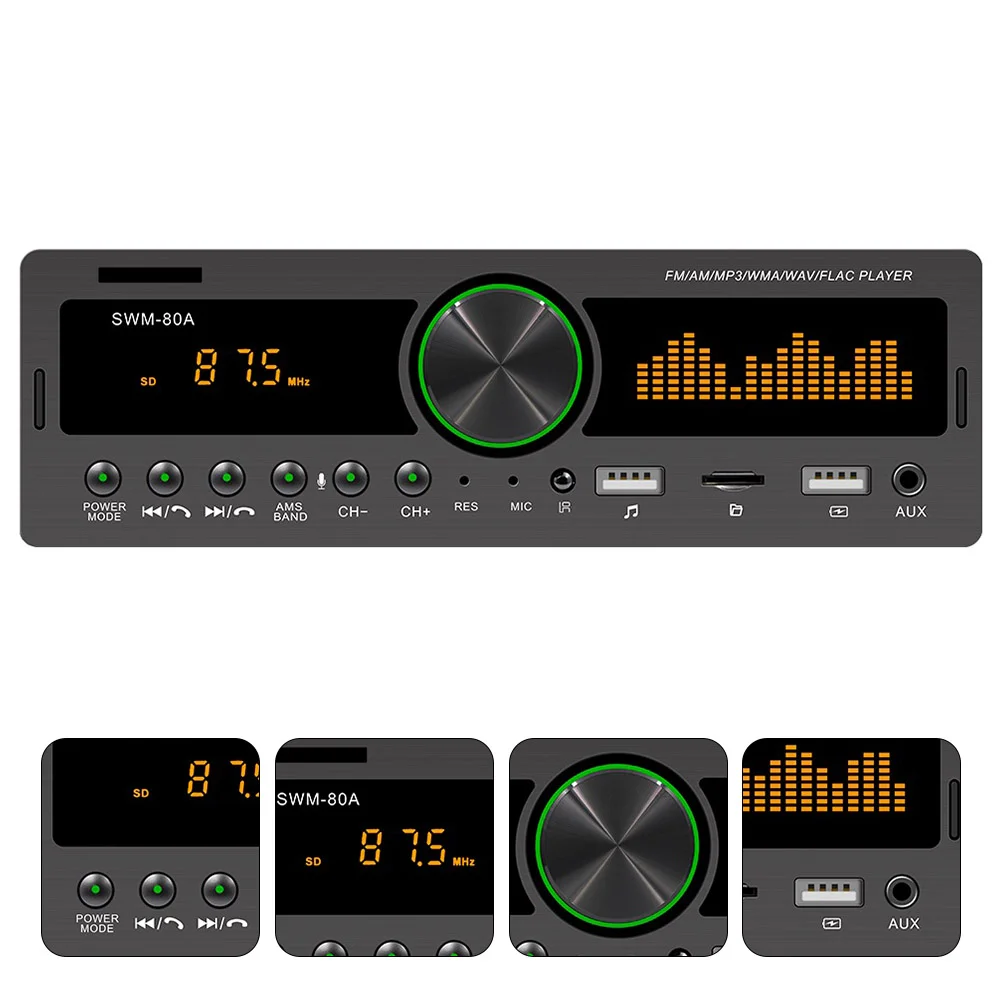 Aux Usb Fm Am Rds Car Mp3 Player Radio Multimedia Stereo Receiver Audio System Car Supplies Hardware Plastic Durable