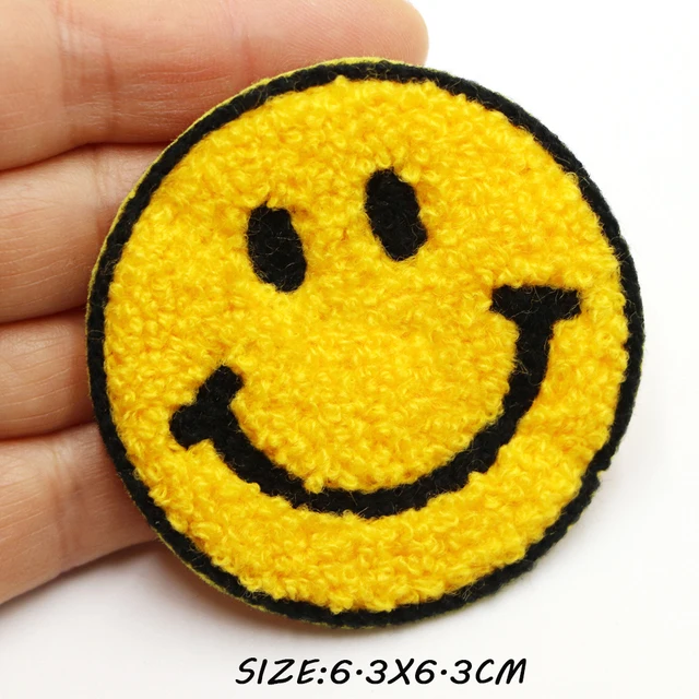 New Towel Smile lightning Rainbow Patch Embroidery  Sequin Patches For Clothes DIY Sticker For Cloth Iron On Bags/Jeans Applique Garment Tags Fabric & Sewing Supplies