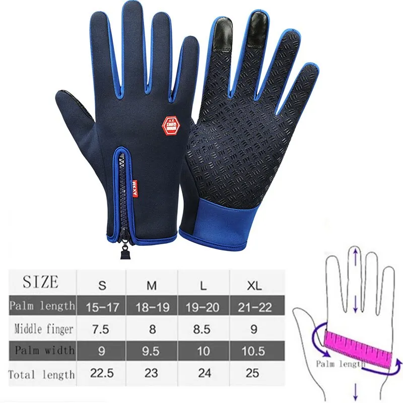 Ski gloves Touchscreen Fleece Warm Gloves Outdoor Cycling Driving Waterproof Cold Gloves Windproof Non Slip Womens Men Winter Ski Glove