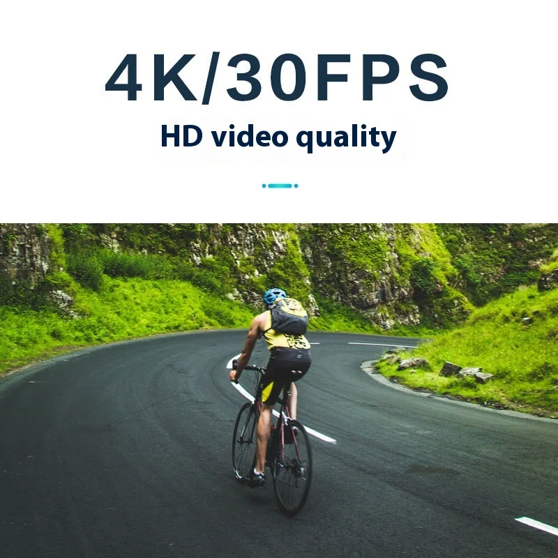 Outdoor 4K Head-Mounted Video Camera Hands-Free Sports Camera WiFi APP Control Electronic AntiShake Time-lapse Recording Loop