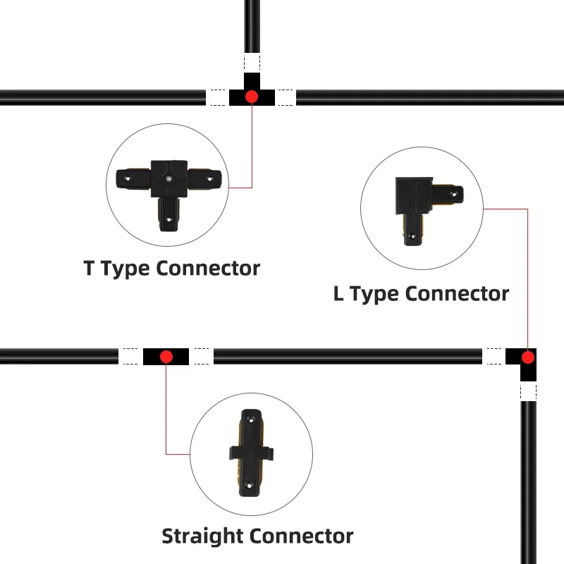 Description Picture 6 of item1M 0.5M Track Rail 2 Wire System Led Track Light Rail Universal Rail Connector Circuit Rails for Led Track Lamp Spots Lighting