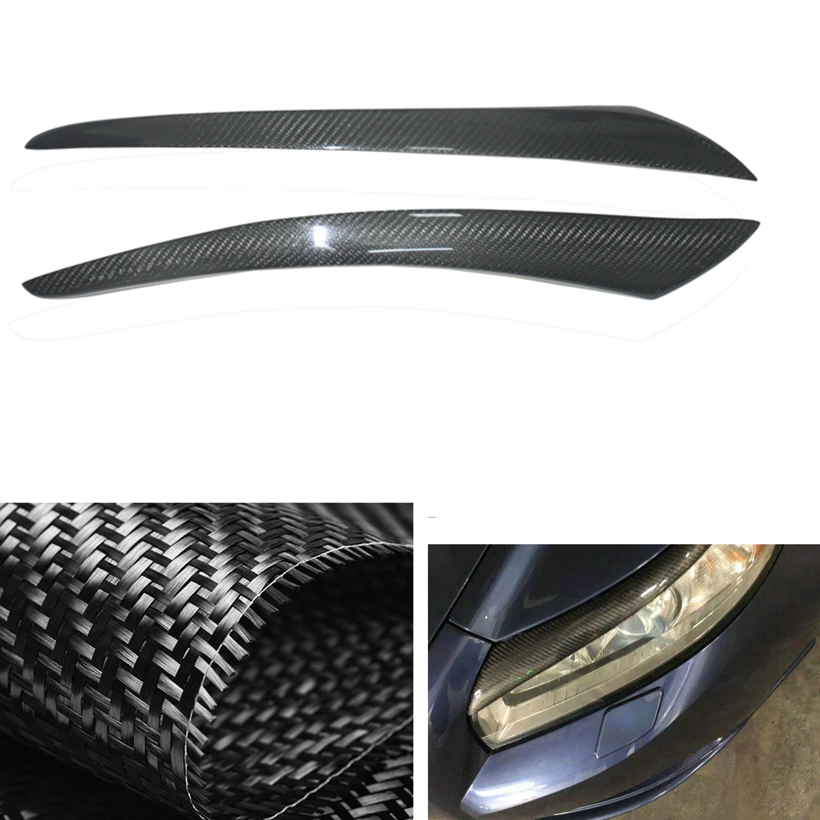 

Carbon Fiber Headlight Eyebrow Headlamp Eyelid Trim Front Head Light Cover Brow Sticker Strip For Volvo S40 V50 2004-2012