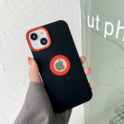 Fashionable Dual - Tone Shockproof Silicone Phone Case - iPhone 15 (Black and red)