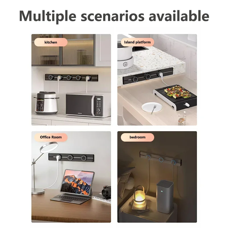 Adjustable Power Rail with USB-C Ports - High-End Home Appliance Power Solution, 8000W Capacity
