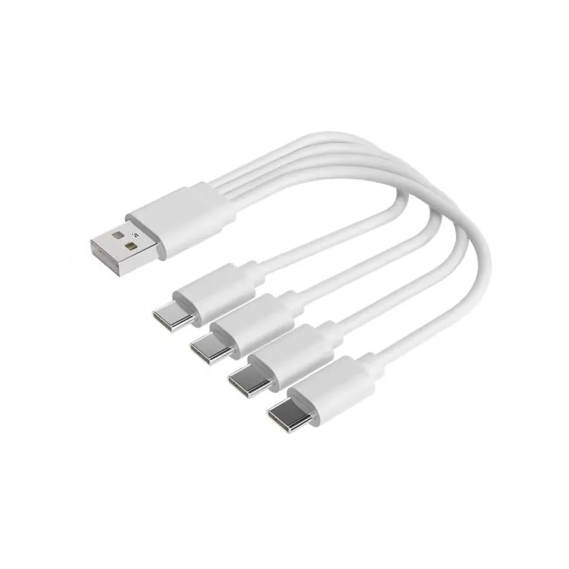 Compact 4-in-1 Multi Charging USB Cable - 20cm, USB-C & Micro USB, 5V 2A