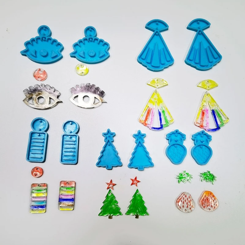 Handmade Earrings Silicone Mold UV Crystal Resin Epoxy Mold DIY Art Crafts Ear Studs Necklace Keychain Pendant Making Crafts