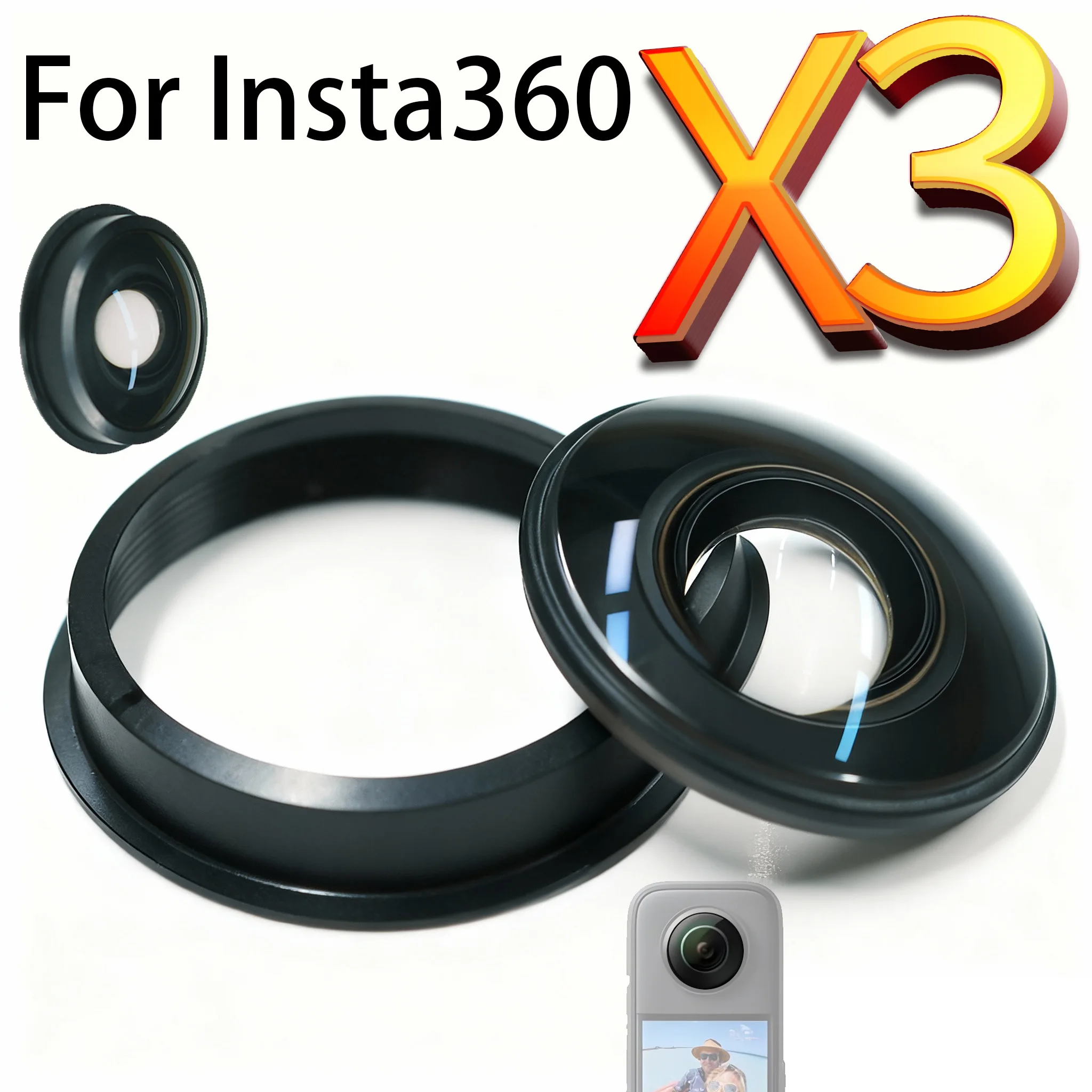 Objectif Fisheye Insta360 X3 Remplacement 360° - Lot 1 ou 2