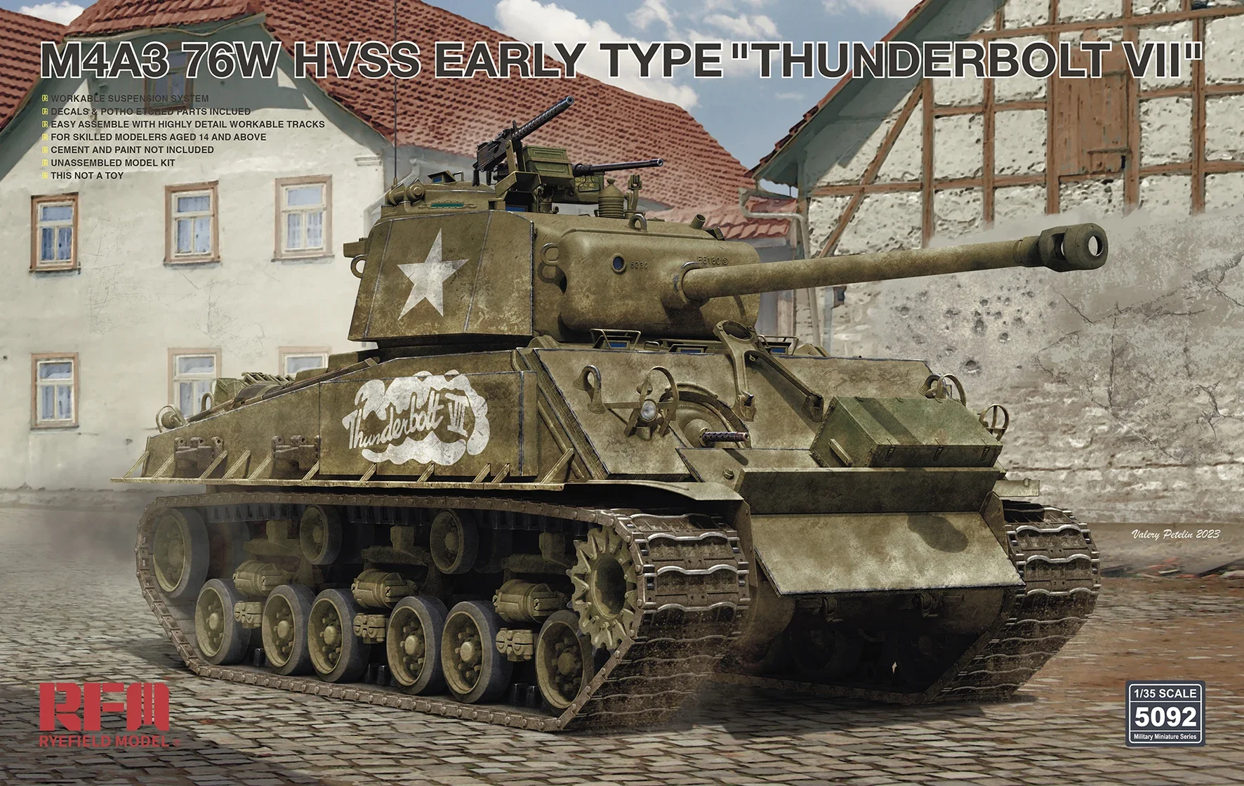 

Ryefield model RM-5092 1/35 M4A3 Sherman Thunder VII Early Build Model Kit