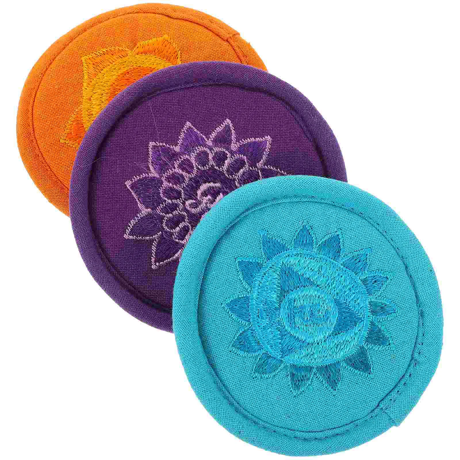 

3 Pcs Accessories Supplies Bottom Pad Meditation Singing Bowl Cushion Buddha Fabric Tibetan Mat