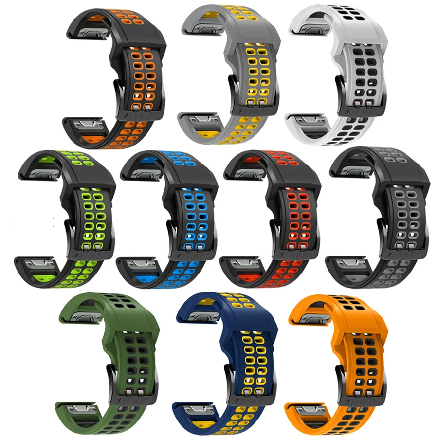 Cinturino In Silicone BoLuo 26mm Per Garmin Fenix 7X / Tactix 7 / Fenix 6X / 5X Plus / Coros Vertix 2 – Sgancio Rapido, Morbido E Regolabile