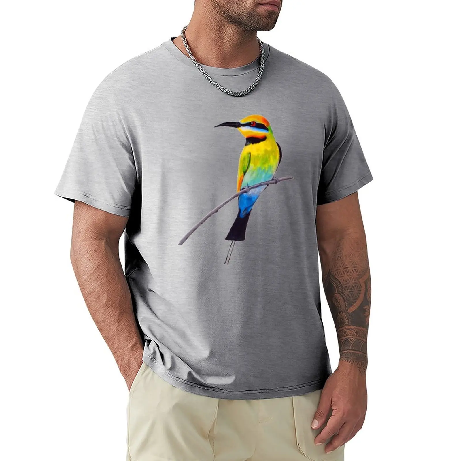 T-Shirt Rainbow Bee-Eater Camicetta Estiva Top T-Shirt Nere Ad Asciugatura Rapida Per Uomo