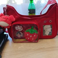 Filles bricolage femmes Y2K Harajuku sacs d'école coréen Transparent Ita sac école bandoulière Anime plaque d'affichage sac à main jouet 4