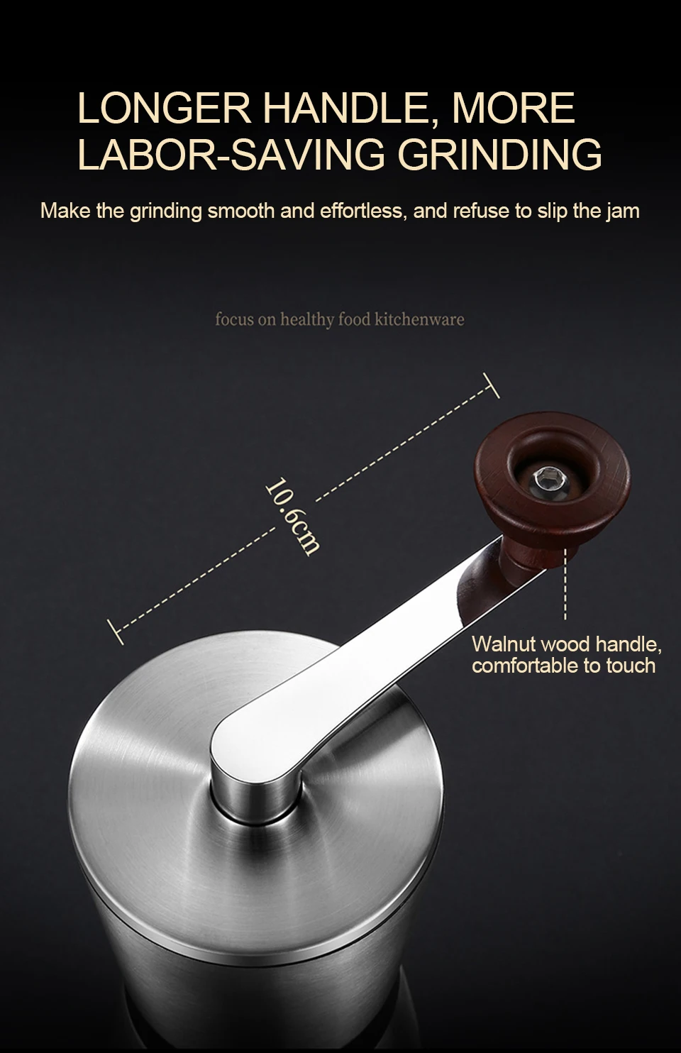 Sd3d72401cbfb4ffc9fca99ec00f14ae2E High Quality Manual Coffee Grinder Ceramic Grinding Core 6/8 Adjustable Settings Portable Coffee Grinders Coffee machine