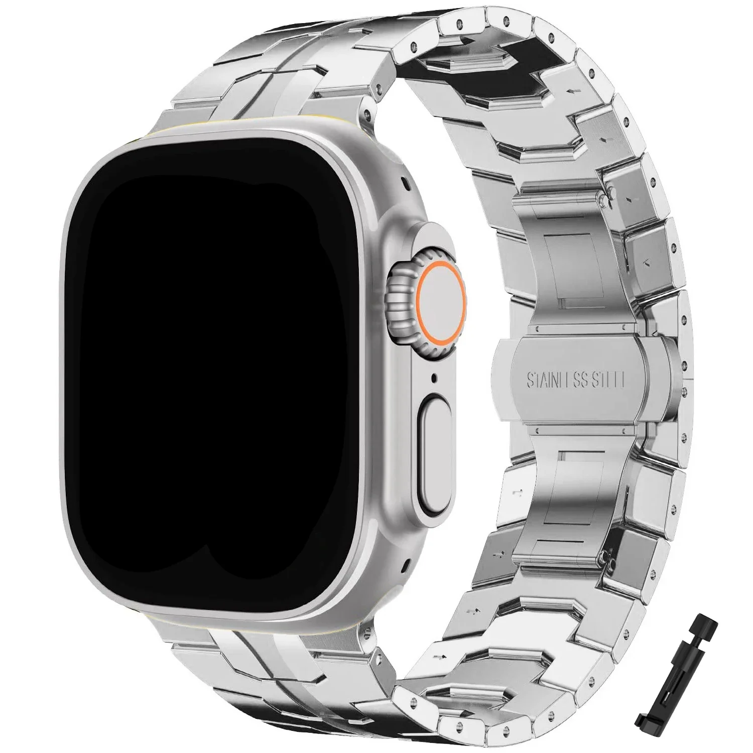 Premium Stainless Steel Watch Band - Elegant Metal Bracelet Design
