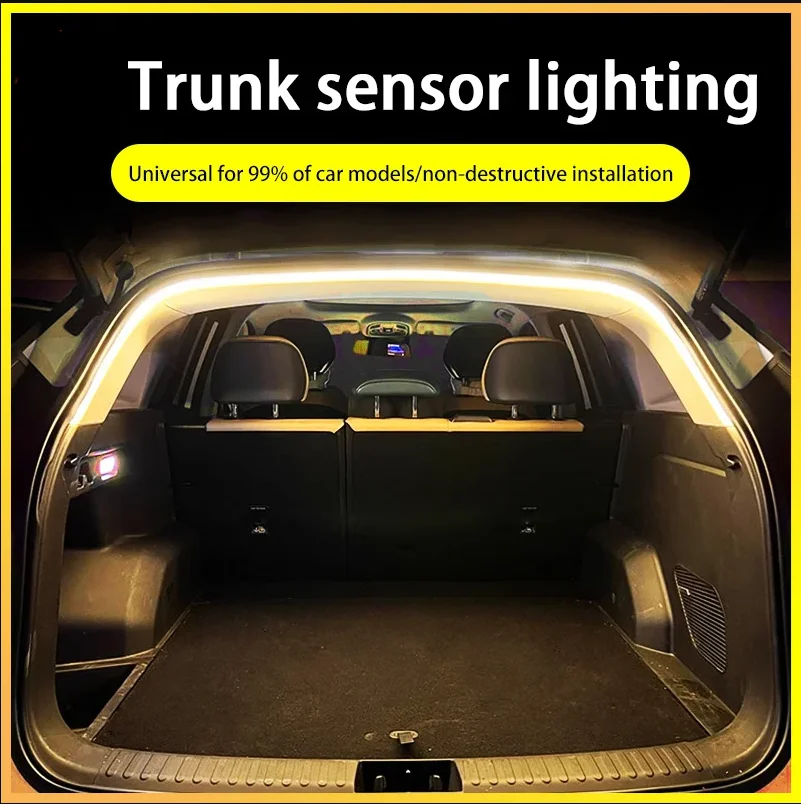 Car high brightness trunk lighting ambient light interior decoration LED wireless automatic sensing tailgate light strip