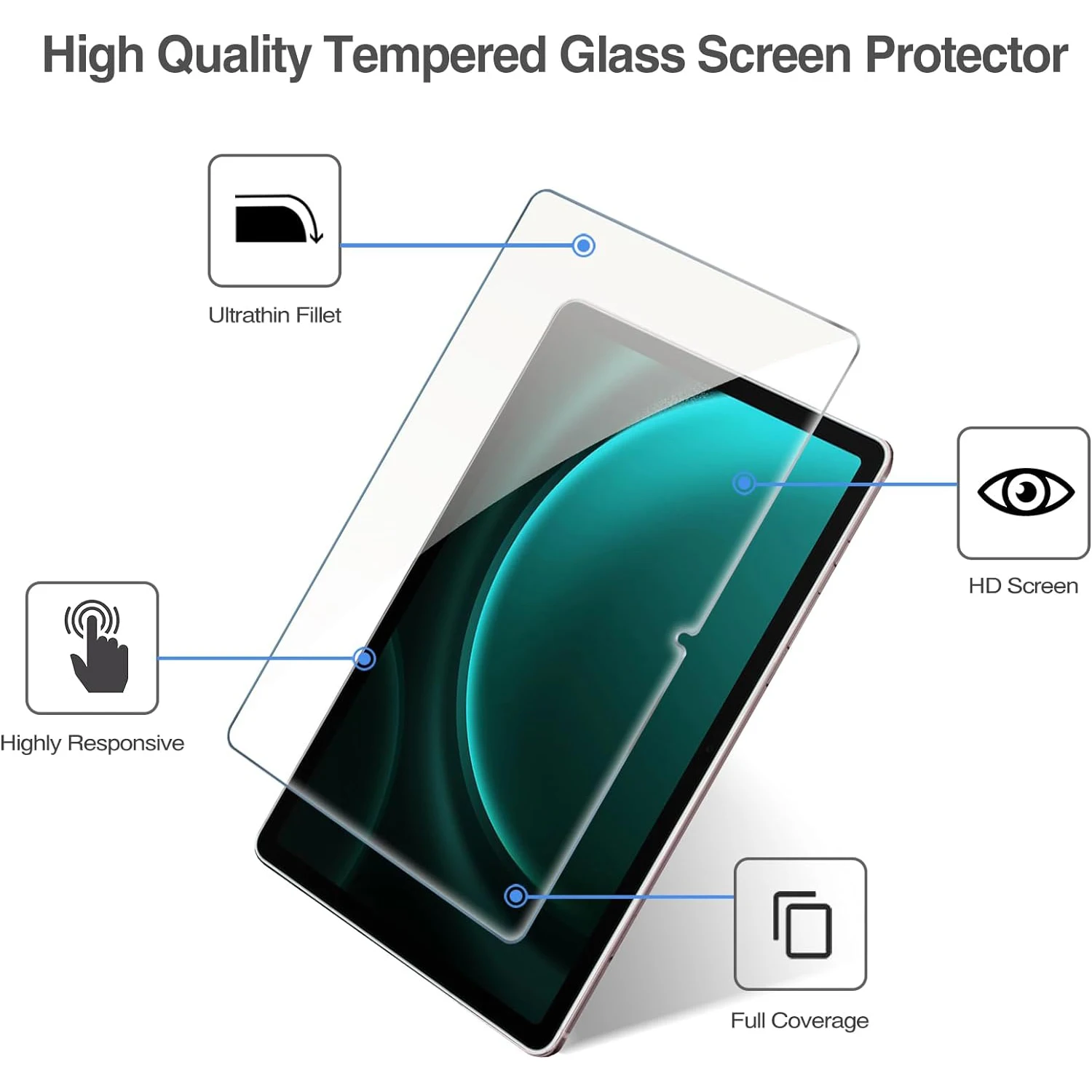 Protetor de Tela de Vidro Temperado para Samsung Tablet Película Protetora Galaxy Tab s9 fe a9 Plus a9 Mais Sm-x110 X210 X510 X610 Pcs - Imagem 5