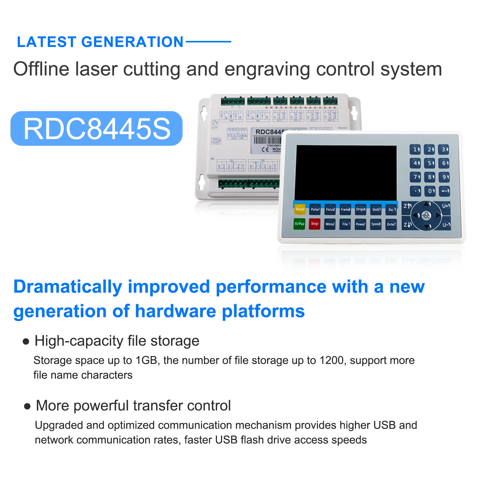 레이저 DSP 제어 보드 시스템 CO2 레이저 기계 컨트롤러 Ruida RDC8445G RDC6445 6445 CNC 절단 디스플레이 패널 교체 6442G