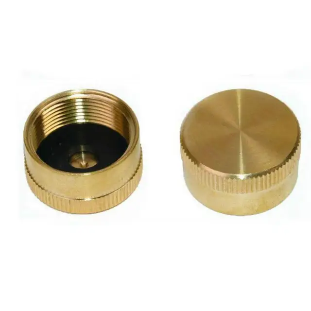 Szilárd Sárgaréz Újratöltés 1 Font Propán Gázpalack Henger Csatlakozó Védő Lezárt Sapka - Image 4