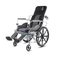 Fauteuil roulant manuel pliable et léger avec dossier inclinable hydraulique, chaise de mobilité entièrement inclinable pour personnes âgées 5