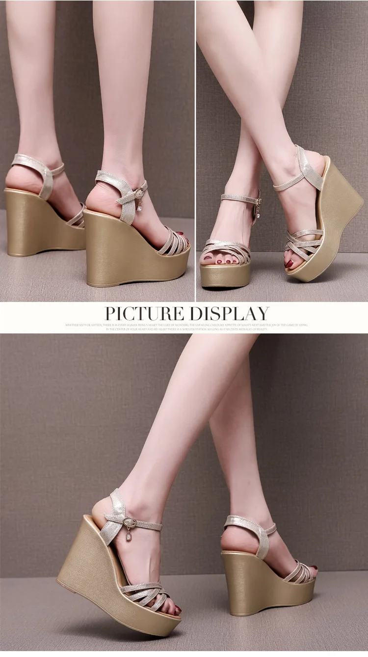 Sandali Con Zeppa Donna - Stile Romano Con Punta Aperta | Comodi, Antiscivolo Ed Eleganti | Per Estate E Casual - Foto 7