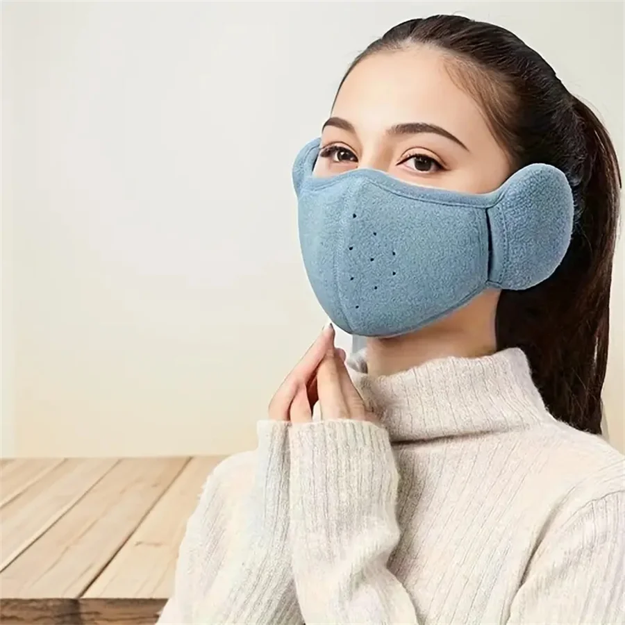 Paraorecchie Invernale In Pile, Mezza Maschera Per Sci E Ciclismo, Nero, Unisex