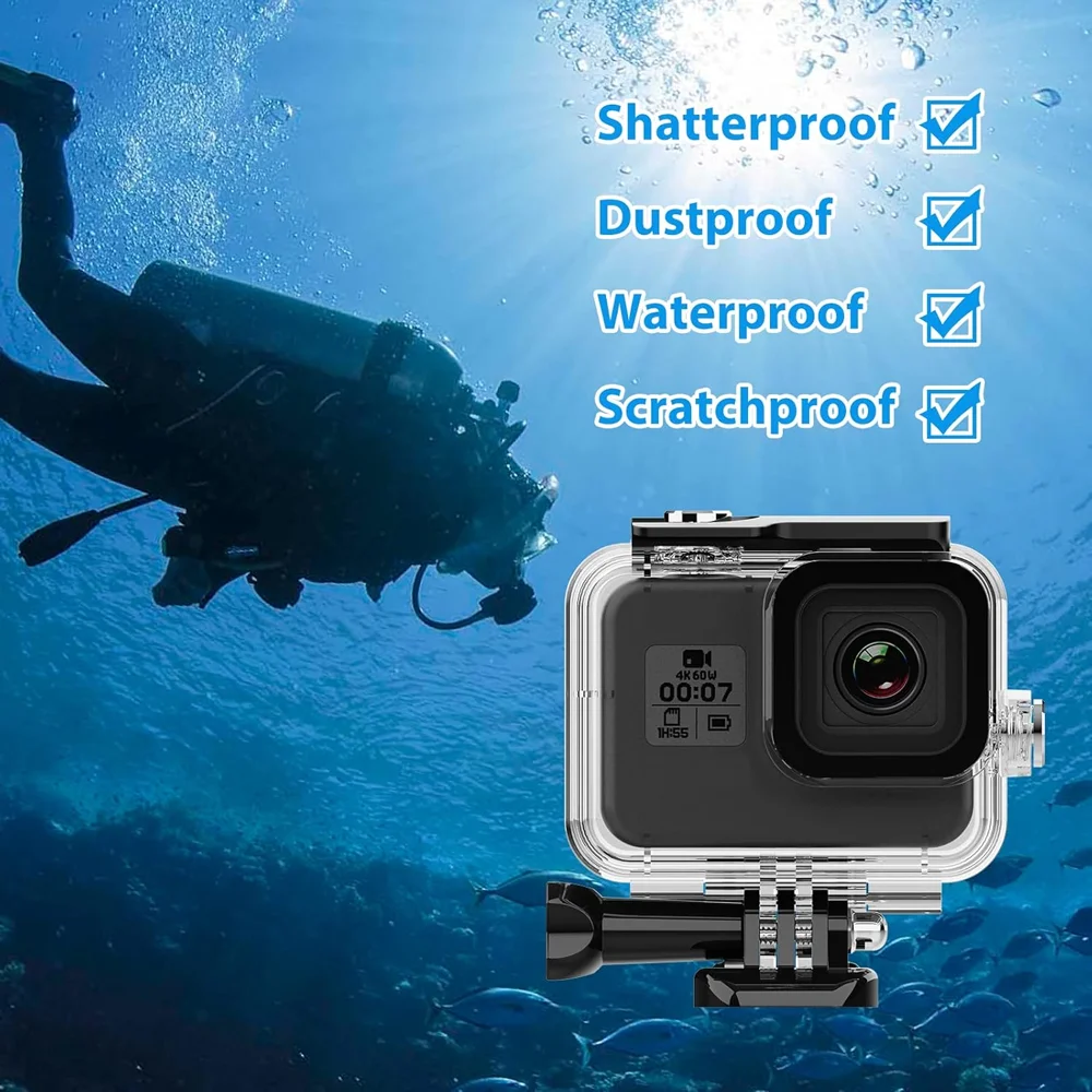 Hero 8 Waterproof Case Protective Underwater Dive Housing Shell for GoPro Hero 8 Black Action Camera Accessories