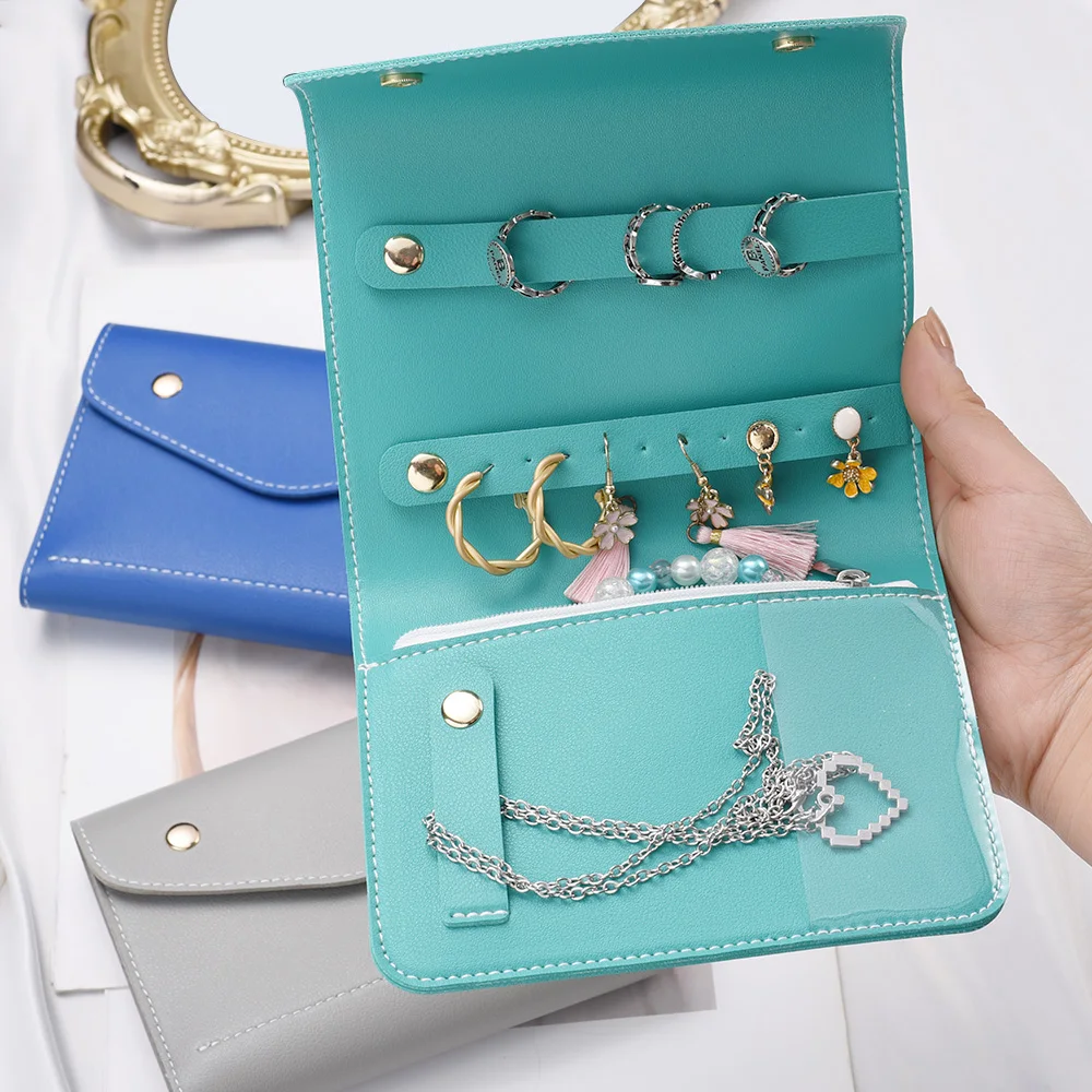 Portable-Roll-Foldable-Jewelry-Organizer-Earring-Boxes-Packaging-Travel ...