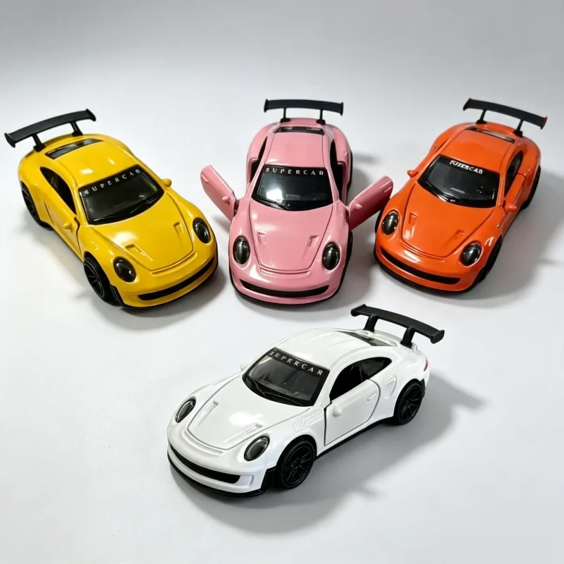 1:43 Alloy Vintage Racing Car Die-Cast Model, 1 Supercar Model, Pull-Back Car Model, Collector Vehicle Gift