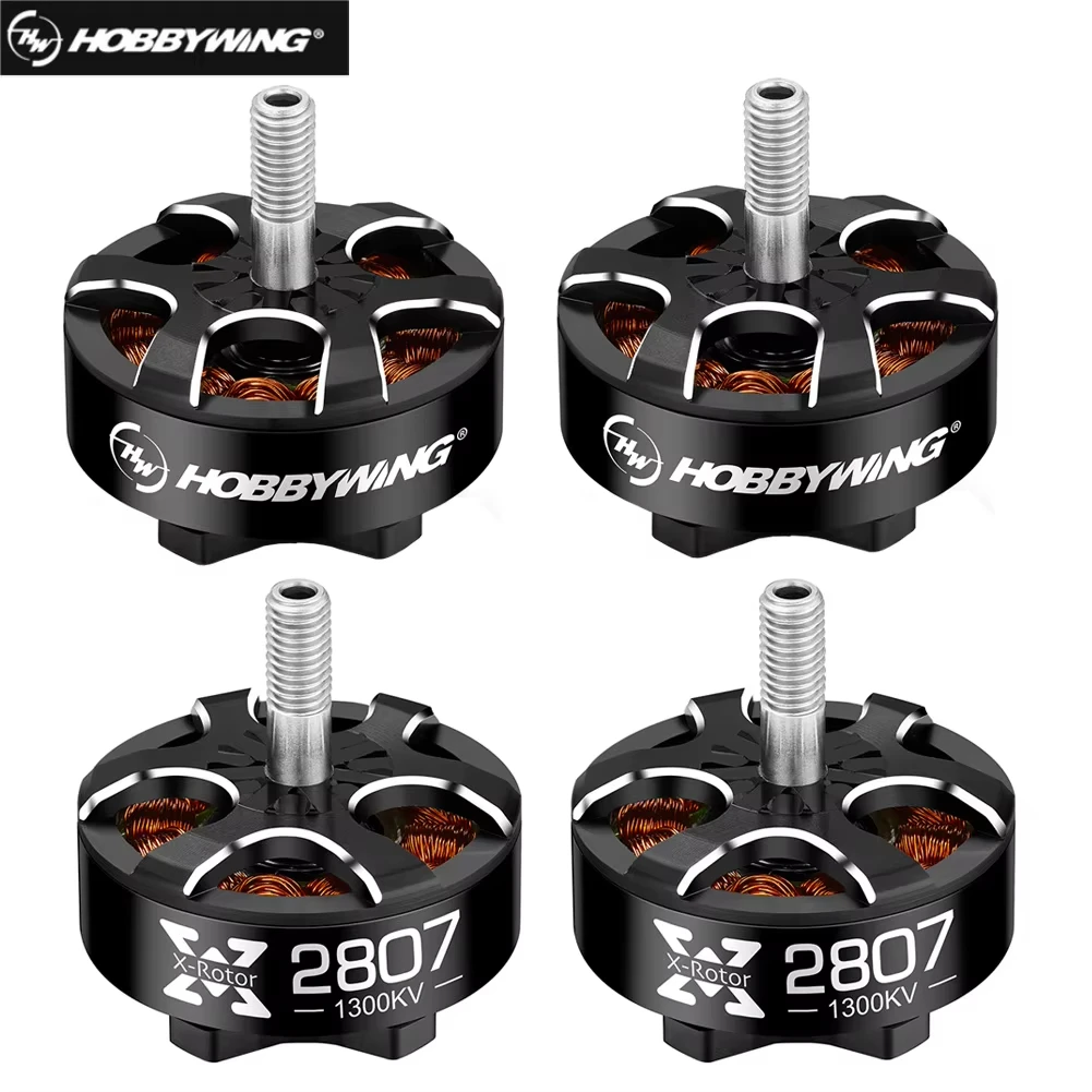 4pcs HOBBYWING Xrotor 2807/2812 900/1100/1300KV 4-6S 1500KV 4-5S / 1700KV 3-4S black Brushless Motors for FPV Racing Drone Model