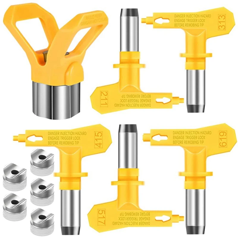 

Airless Paint Sprayer Machine With 5Pcs Tips And Nozzle Guard 211 313 415 517 619 Airless Spray Tips For Spray Paint