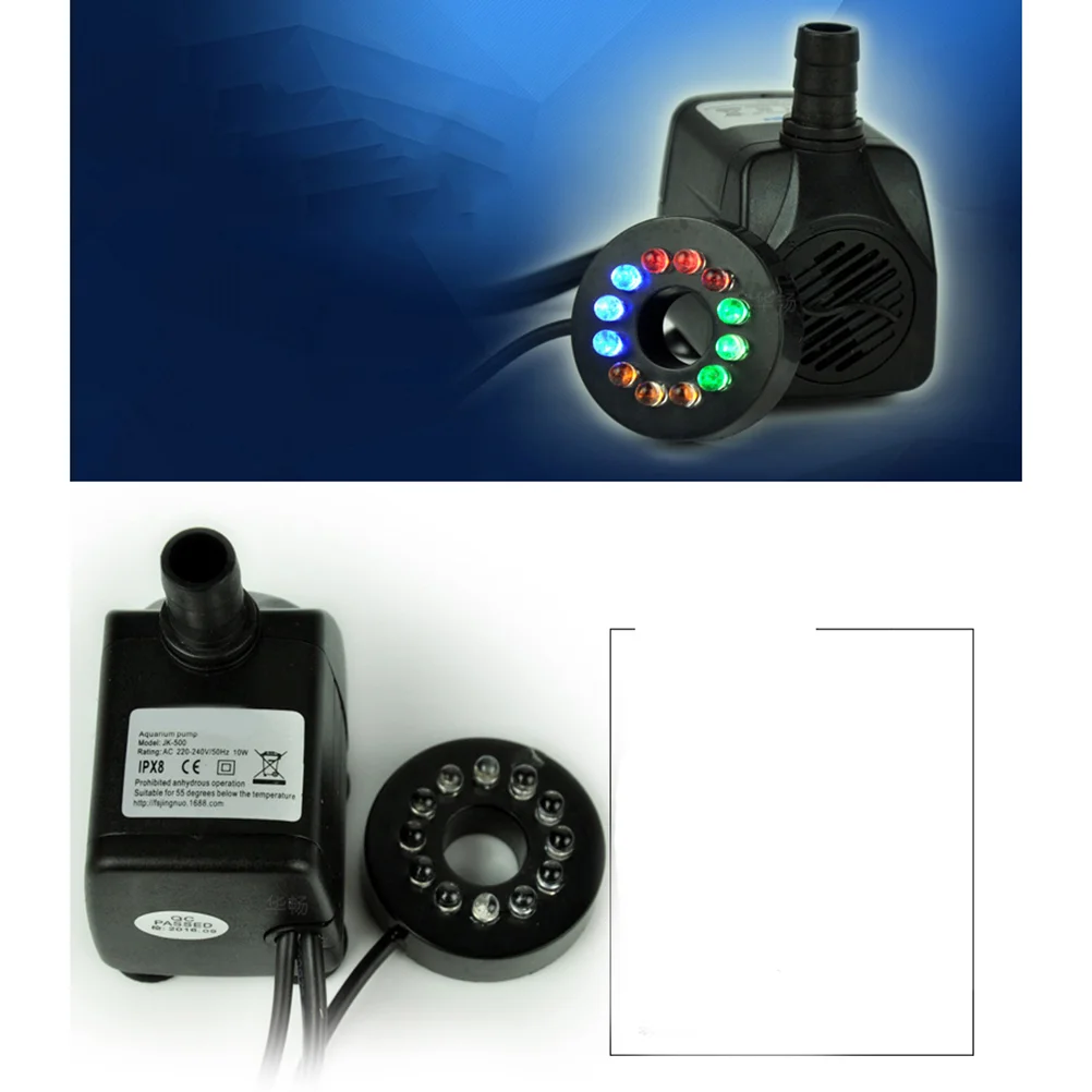 

3/5/10//25W Powerful Submersible Water Pump With LED Light Adjustable Water Flow For Fountains Ponds Aquarium Fish Tank Statuary