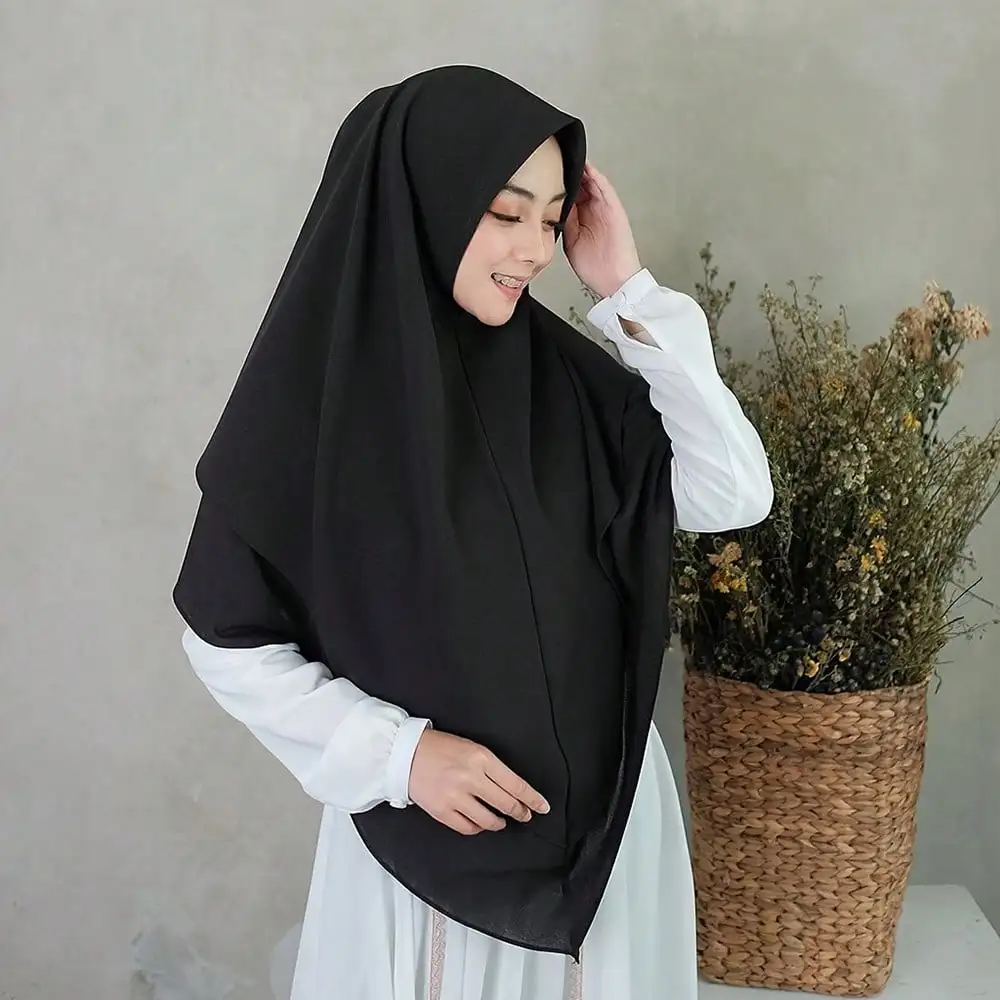 즉시 착용 가능한 히잡 스카프, 2 겹 쉬폰