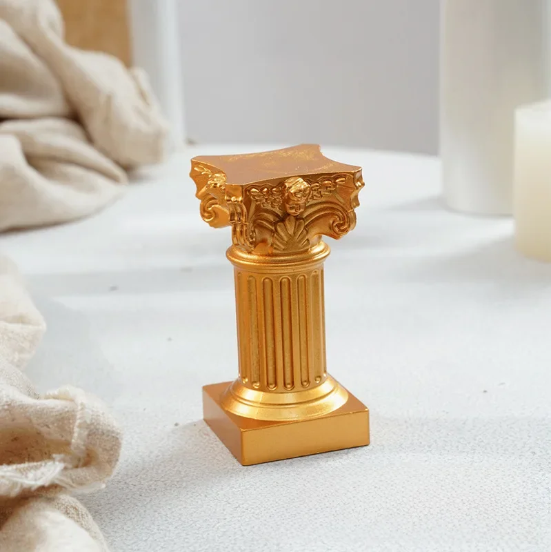 White Scandinavian Style Roman Column Candlestick Photo Props Background Home Living Room Desktop Decoration Ornaments