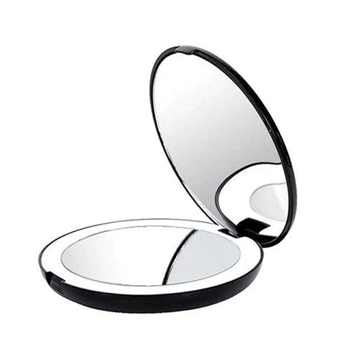 

Portable Folding Mirror with LED Light Makeup Mirror, 10X Magnifying Glass, 12 Lamp Bead Mini Mirror Black